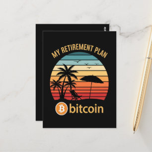 Mijn Pensioenplan Bitcoin Strand Zonsondergang Briefkaart