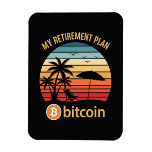 Mijn Pensioenplan Bitcoin Strand Zonsondergang Magneet
