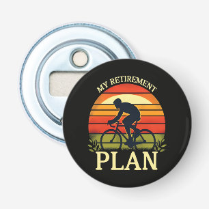 Mijn Pensioenplan Fietsliefhebber Button Flesopener