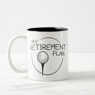 Mijn Pensioenplan Grappige Uitspraak Golfsport Gol Tweekleurige Koffiemok