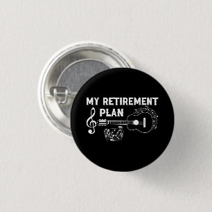 Mijn pensioenplan Guitar Funny Musicians Ronde Button 3,2 Cm