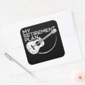 Mijn pensioenplan Guitar Funny Musicians Vierkante Sticker (Envelop)