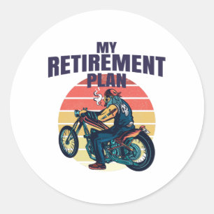 Mijn pensioenplan motorfietsen ronde sticker