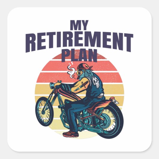 Mijn pensioenplan motorfietsen vierkante sticker (Voorkant)