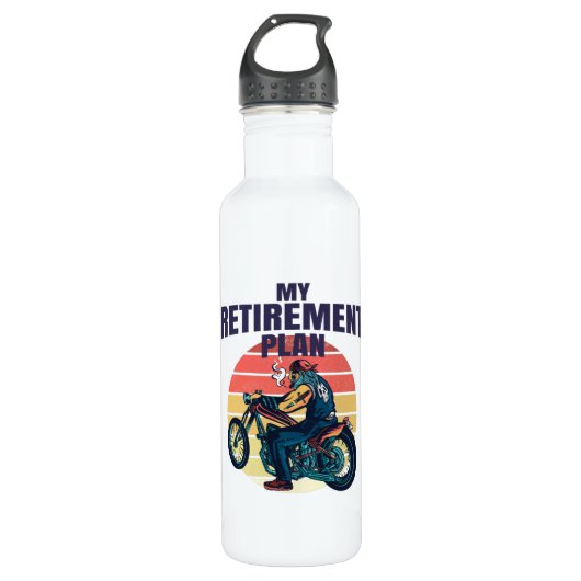 Mijn pensioenplan motorfietsen waterfles (Voorkant)