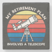 Mijn Pensioenplan Omvat Een Telescoop Stenen Onderzetter (Voorkant)