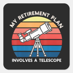 Mijn Pensioenplan Omvat Een Telescoop Vierkante Sticker