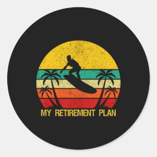Mijn Pensioenplan Surfen Surfplank Binnenkort Gere Ronde Sticker