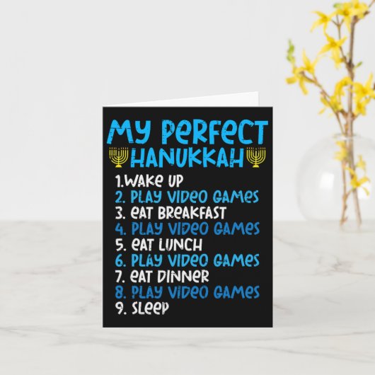 Mijn perfecte Chanoeka videogame Chanoeka Jood Man Kaart (Gele Bloem)