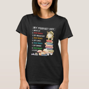 Mijn perfecte dag leest boeken lezen boeken grappi t-shirt