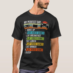 Mijn perfecte dag videogames Cool Gamer Retro T-shirt