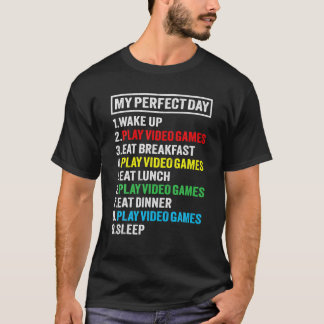Mijn perfecte dag videospellen grappige gamer cade t-shirt