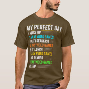 Mijn perfecte dag videospellen grappige gamingluik t-shirt