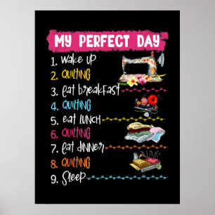 Mijn perfecte dag wakker quilten en naaien poster