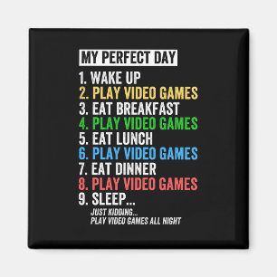 Mijn perfecte dag, wakker worden, videospelletjes magneet