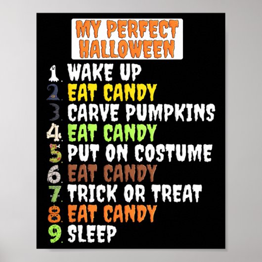 Mijn Perfecte Halloween Leuk Skelet Zombie Cool Pu Poster (Voorkant)