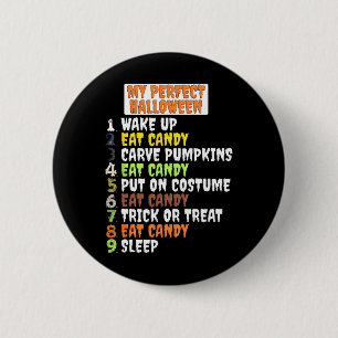 Mijn Perfecte Halloween Leuk Skelet Zombie Cool Pu Ronde Button 5,7 Cm