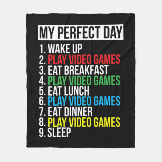 Mijn perfecte videogames voor mijn perfecte dag fleece deken