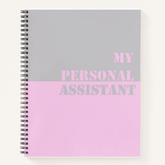 Mijn persoonlijke assistent Slogan Spiral notebook Notitieboek
