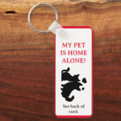 Mijn Pet, Dog is Home Alone Card Sleutelhanger (Voorkant)