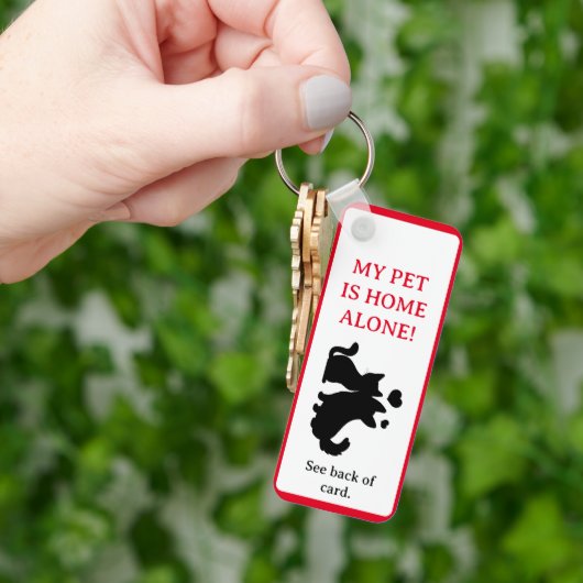 Mijn Pet, Dog is Home Alone Card Sleutelhanger (Hand)