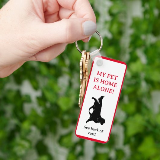 Mijn Pet, Dog is Home Alone Card Sleutelhanger (Hand)