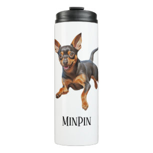 Mijn pin dwergpinschertje minpin puppy hond gelukk thermosbeker