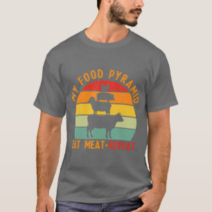 Mijn piramide eten eten vlees eten schimmel vlees. t-shirt