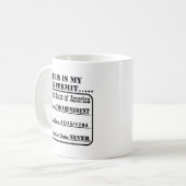 Mijn Pistool Vergunning verloopt nooit Koffiemok (Voorkant links)