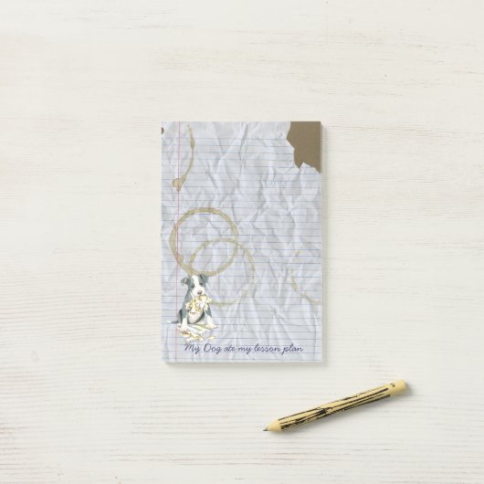 Mijn Pit Bull Ate Mijn Lesson Plan Post-it® Notes (Op bureau)