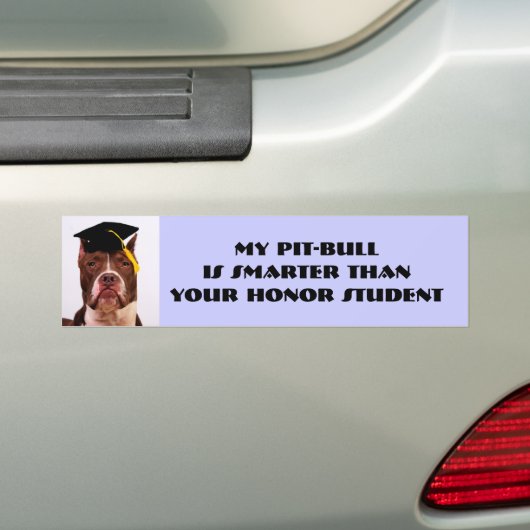 Mijn pit-bull is slimmer... bumpersticker (Op auto)