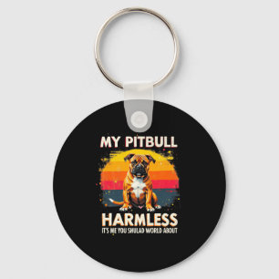 Mijn pitbull is onschadelijk pitbul premium sleutelhanger
