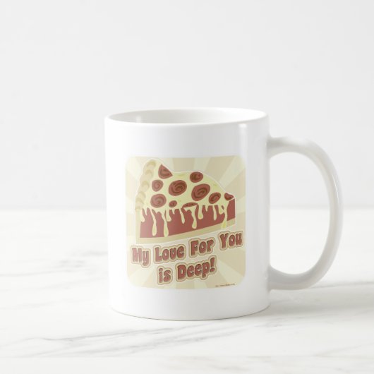 Mijn Pizza Love is Deep Dish Funny Slogan Koffiemok (Rechts)