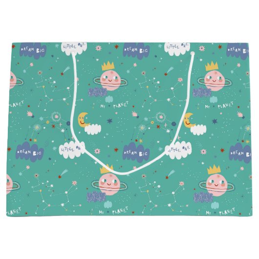 Mijn planeet Dream Big Little One Pattern Groot Cadeauzakje (Voorkant)