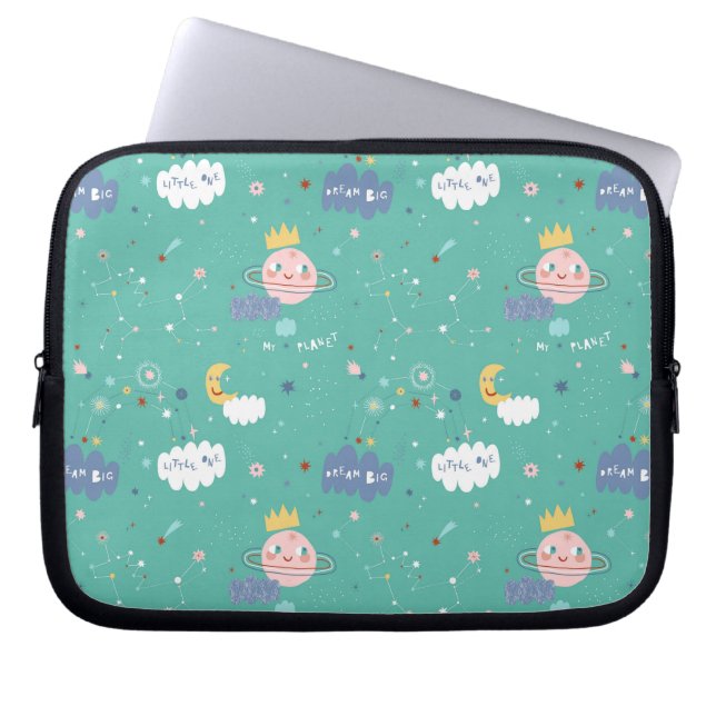 Mijn planeet Dream Big Little One Pattern Laptop Sleeve (Voorkant)
