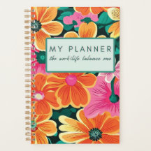 Mijn planner. De werk/leven balans - bloemenpatroo