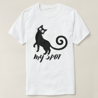 Mijn plek Zwarte Kat Ontwerp T-shirt