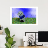 Mijn poedel en zijn bal. poster (Thuiskantoor)