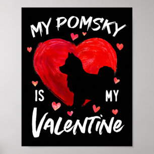 Mijn Pomsky Is Mijn Valentijnshart Pomsky Hond Val Poster