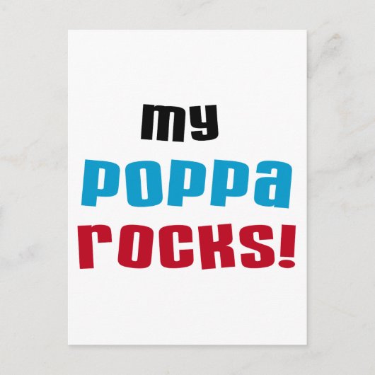 Mijn Poppa Rocks Tshirts en geschenken Briefkaart (Voorkant)