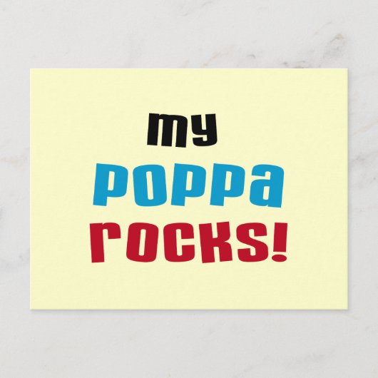 Mijn Poppa Rocks Tshirts en geschenken Briefkaart (Voorkant)