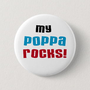 Mijn Poppa Rocks Tshirts en geschenken Ronde Button 5,7 Cm