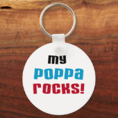 Mijn Poppa Rocks Tshirts en geschenken Sleutelhanger (Voorkant)