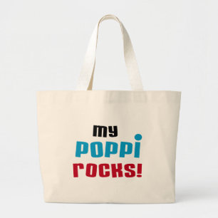 Mijn Poppi Rocks T-shirts en geschenken Grote Tote Bag