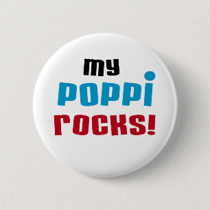 Mijn Poppi Rocks T-shirts en geschenken Ronde Button 5,7 Cm