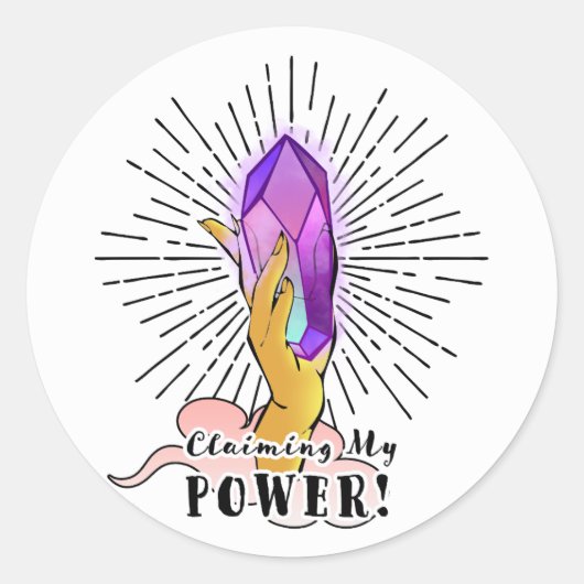 Mijn Power claimen! slogan Crystal sticker (Voorkant)