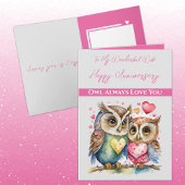 Mijn prachtige vrouw schattige uilen Jubileum Kaart