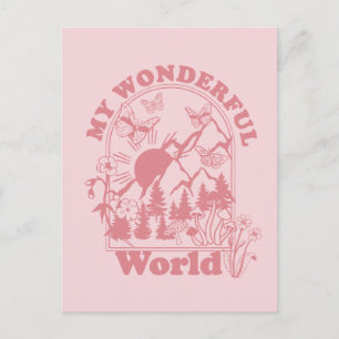 Mijn prachtige World Retro Flowers Briefkaart