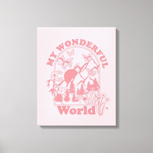 Mijn prachtige World Retro Flowers Canvas Afdruk (Voorkant)