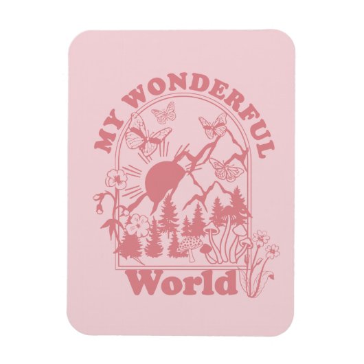 Mijn prachtige World Retro Flowers Magneet (Verticaal)